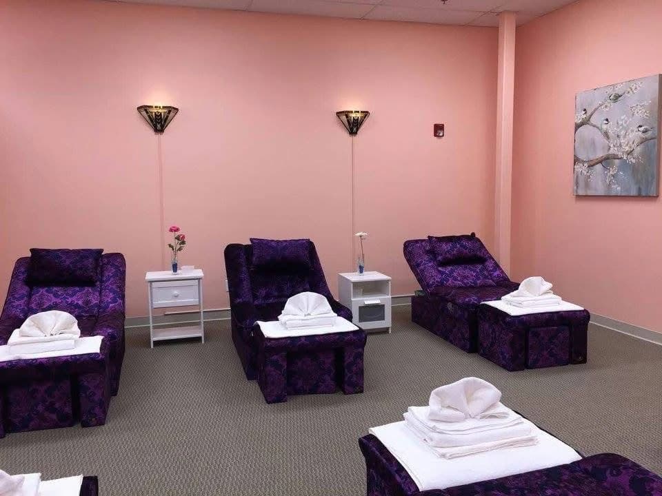 Microneedling and facial wellness prep station view Zen spa editorial photo 40