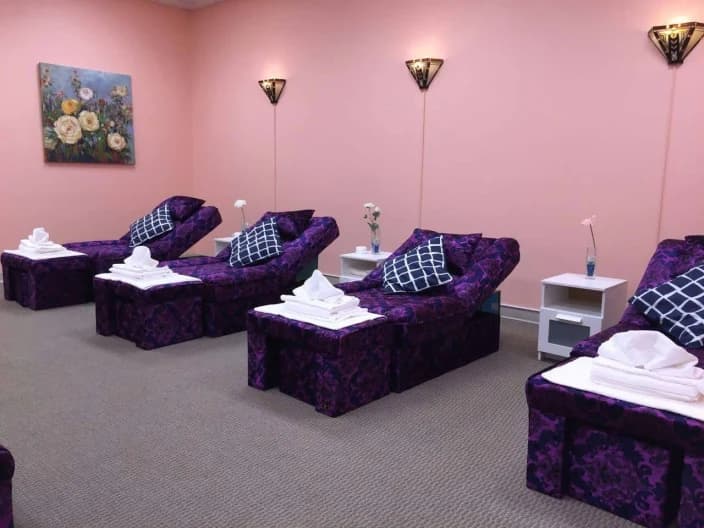 Spa treatment beds and relaxation room at Zen Day Spa Eagle Idaho